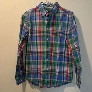 Boys Ralph Lauren Blue, Green, and Red Plaid Shirt